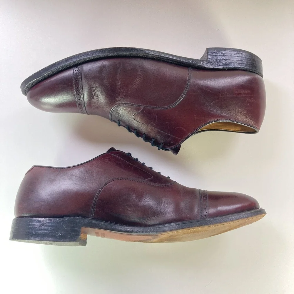 Johnston Murphy Aldrich II Oxblood Cap Toe Goodyear Oxford Shoe Mens 11 90063